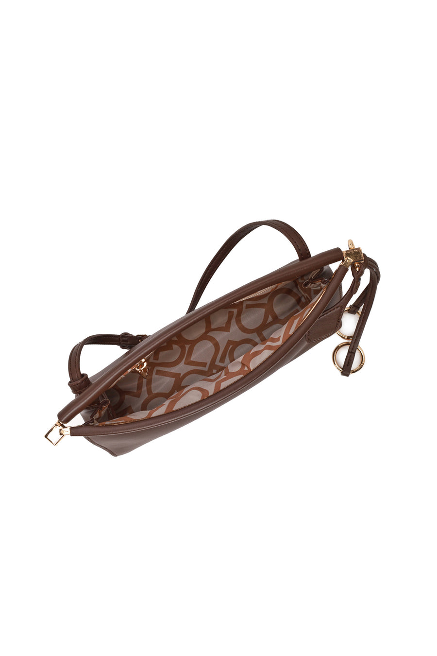 Woman Brown Long-Strap Mini Shoulder Bag
