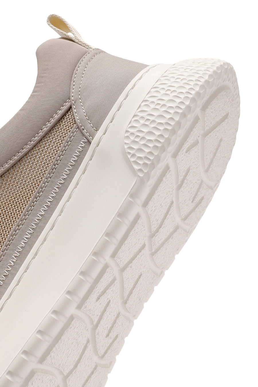 Erkek Bej Bağcıklı Kumaş Sneaker