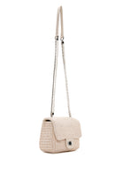 Women's Cream Long Strap Straw Crossbody Bag | Derimod