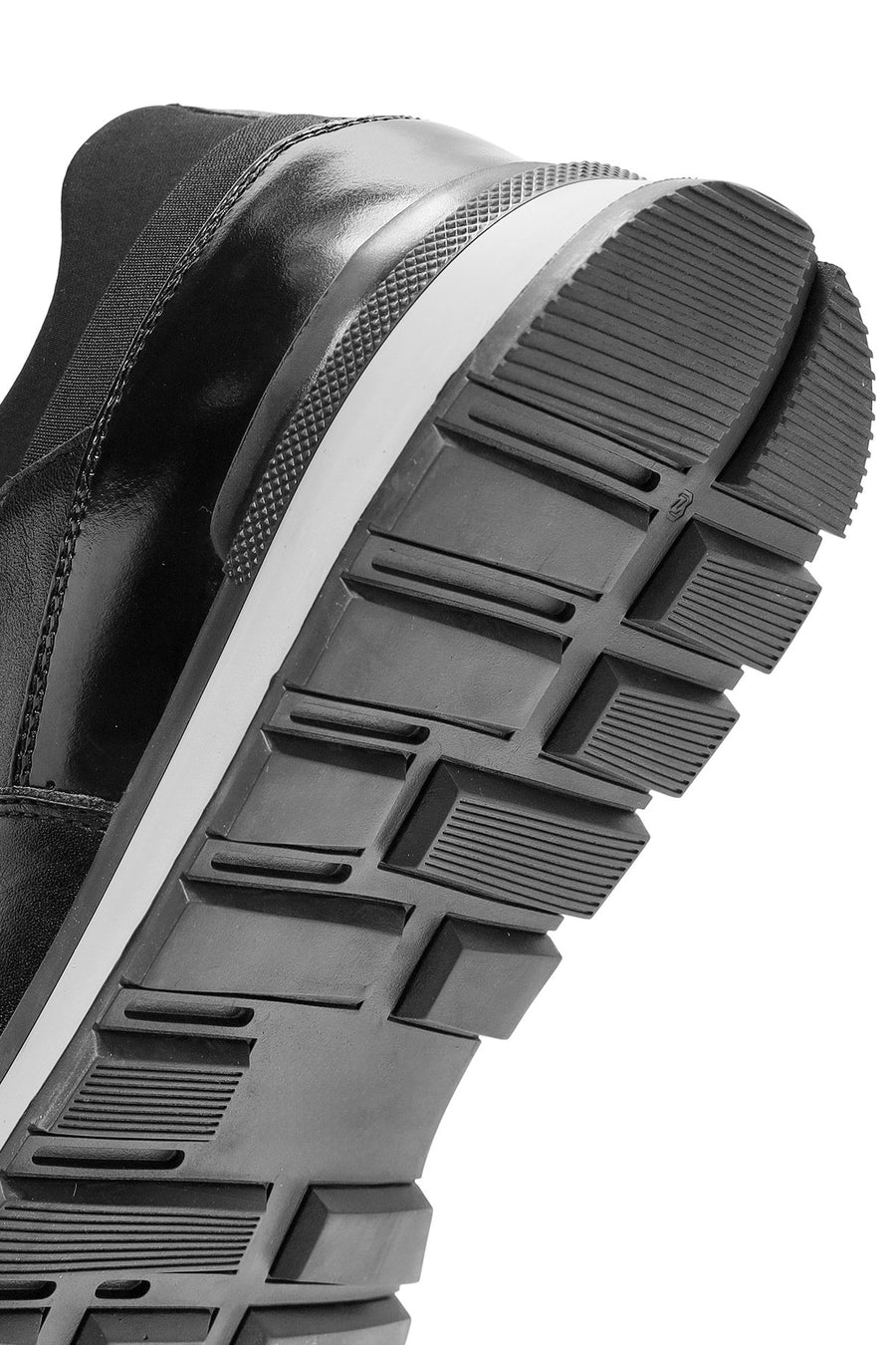 Erkek Siyah Bağcıklı Deri Casual Sneaker