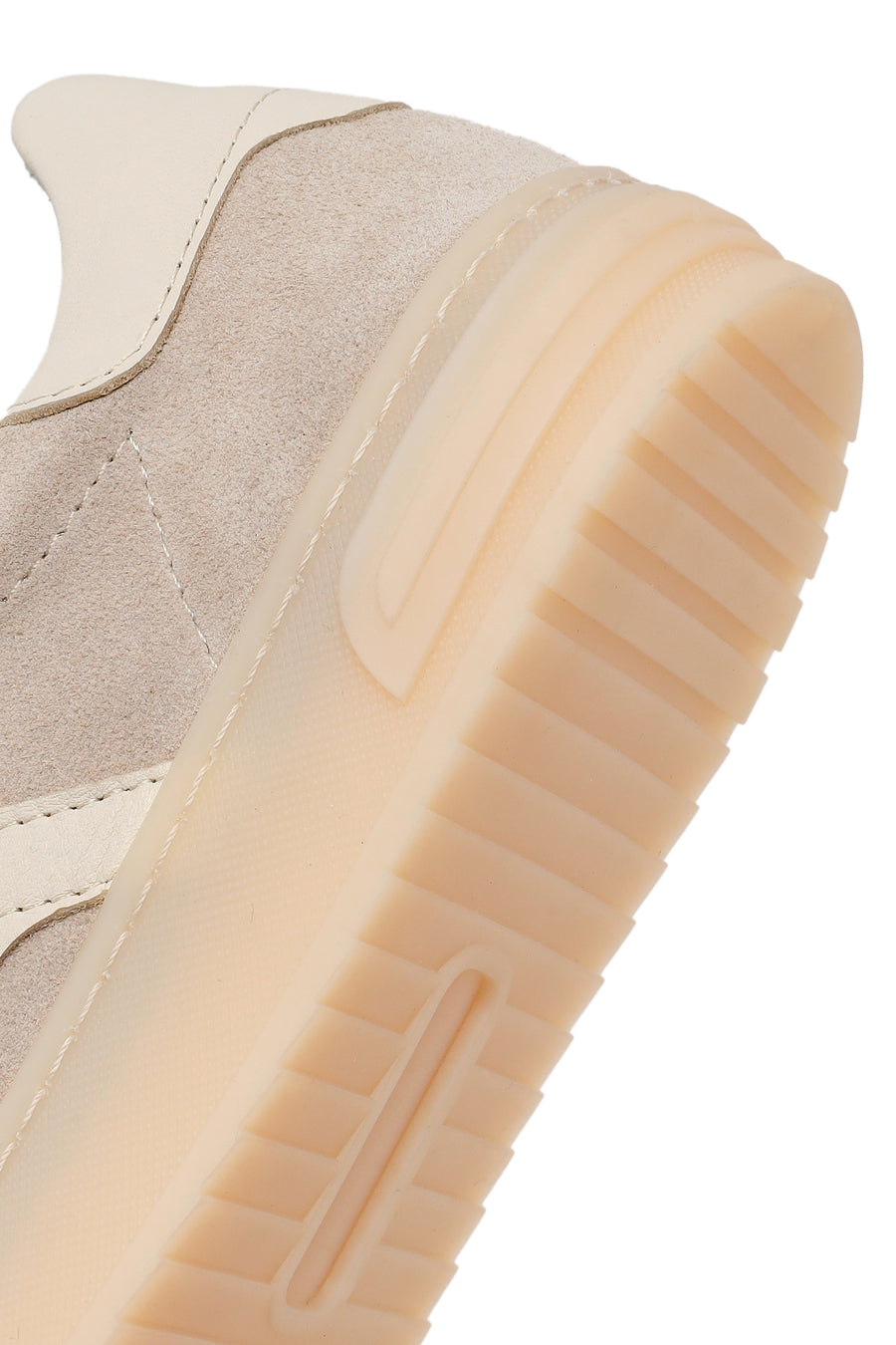 Kadın Bej Bağcıklı Süet Deri Sneaker