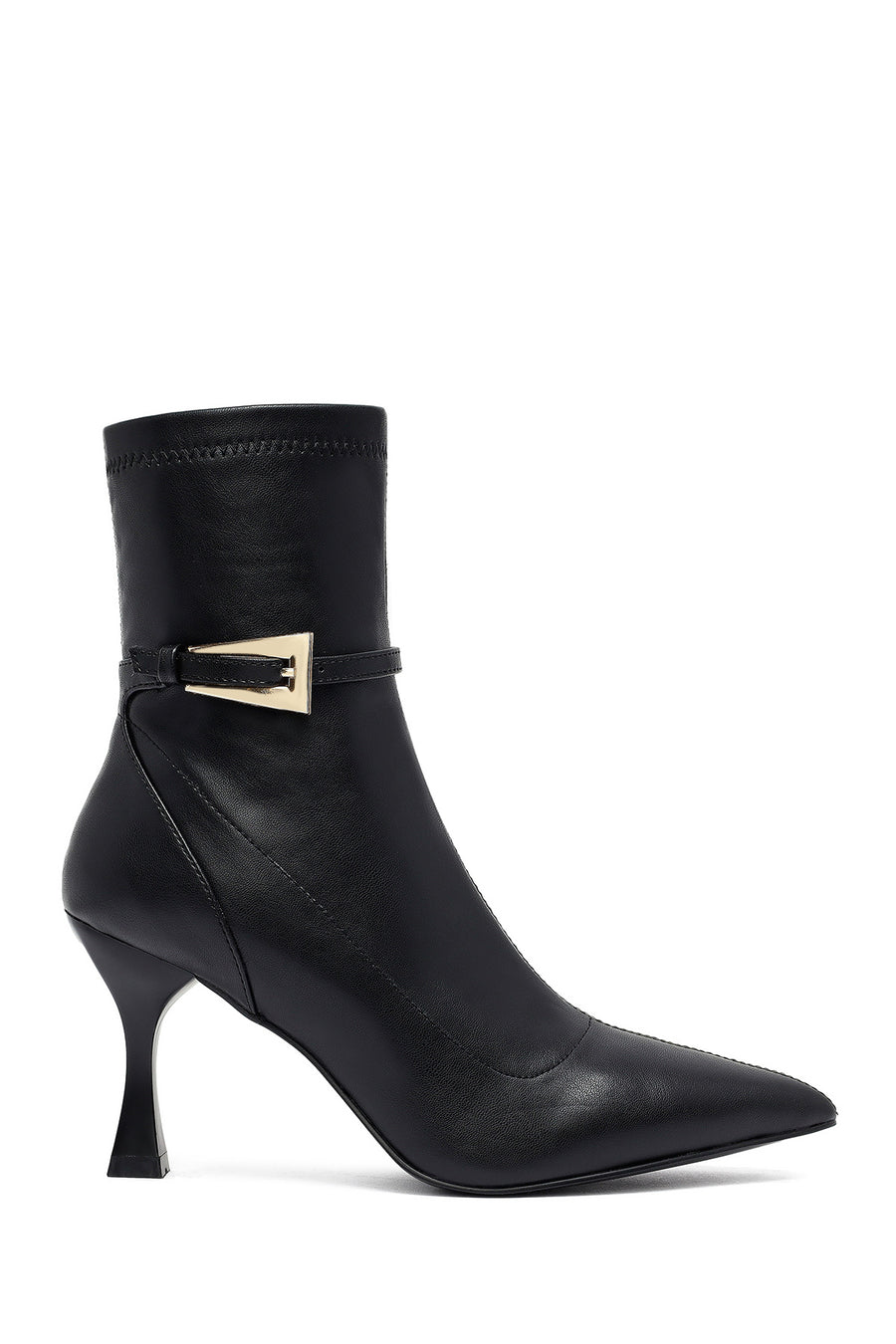 Woman Black Zippered Thin Heeled Boots 25WFE402114 | Derimod