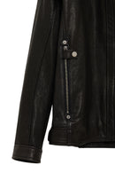 Towns Men Black Slim-Fit Short Leather Jacket | Derimod