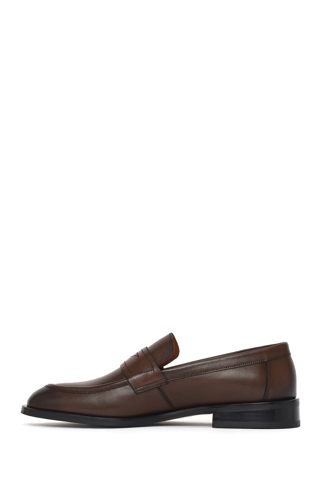 Erkek Kahverengi Deri Klasik Loafer