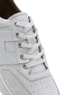 Erkek Beyaz Bağcıklı Deri Sneaker | Derimod