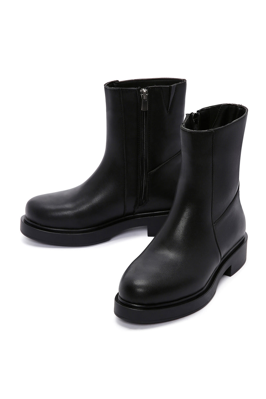 Women's Black Zippered Casual Boots