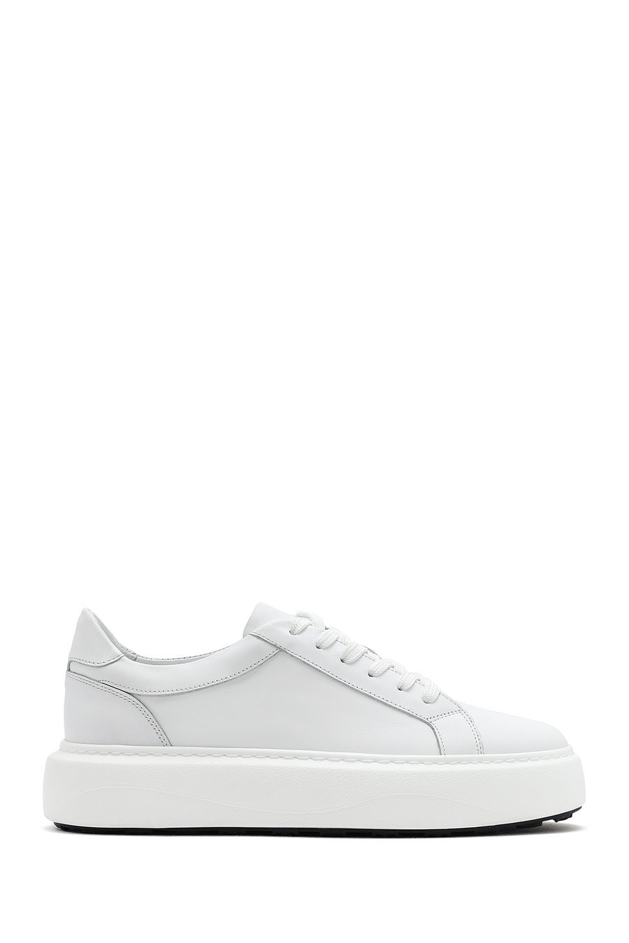 Erkek Beyaz Bağcıklı Kalın Tabanlı Deri Sneaker 25SFD611818 | Derimod