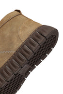 Male Beige Lace-Up Zip Closure Nubuck Leather Sport Boots | Derimod