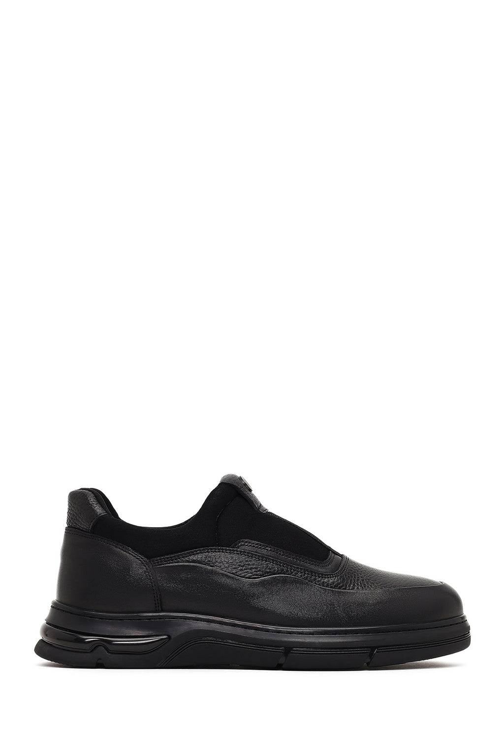 Erkek Siyah Deri Casual Comfort Sneaker