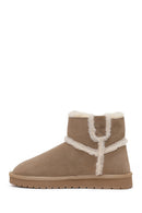 Kadın Açık Vizon Süet Deri Teddy Bot | Derimod