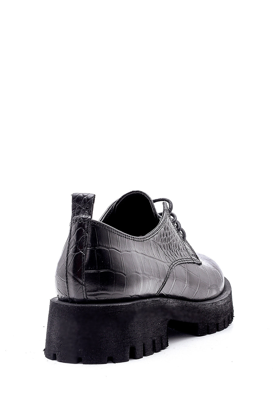 Women's Leather Crocodile Detailed Shoes