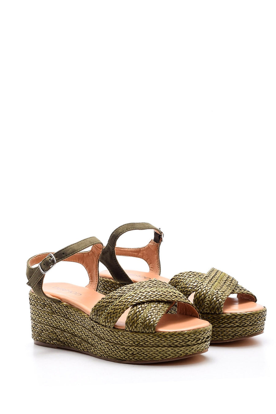 Women's Wedge Heeled Straw Sandals