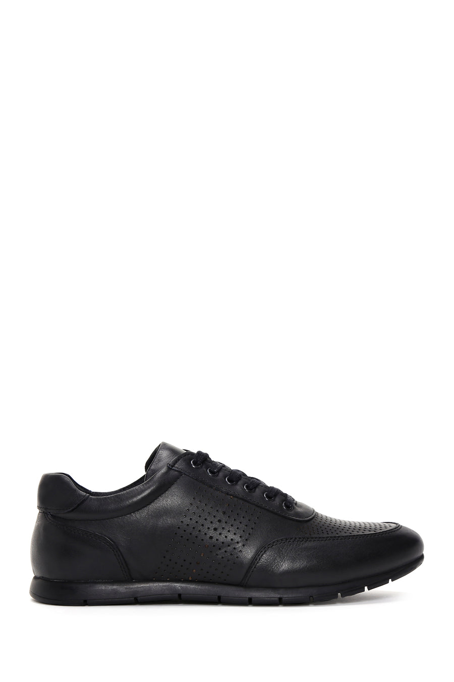 Men's Black Leather Casual Sneaker 23SFD681018 | Derimod