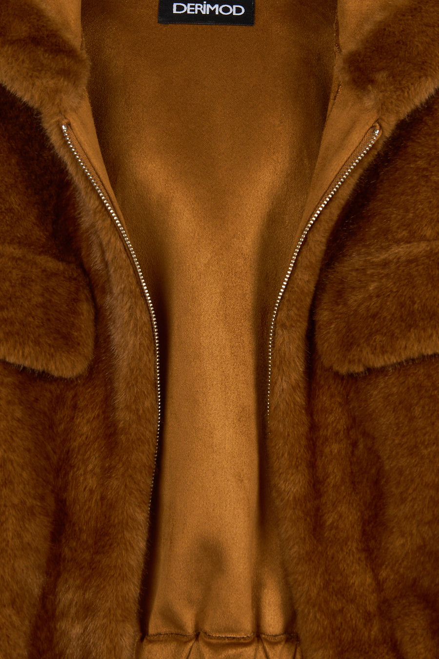 Arosa Kadın Camel Kapüşonlu Oversize Teddy Mont
