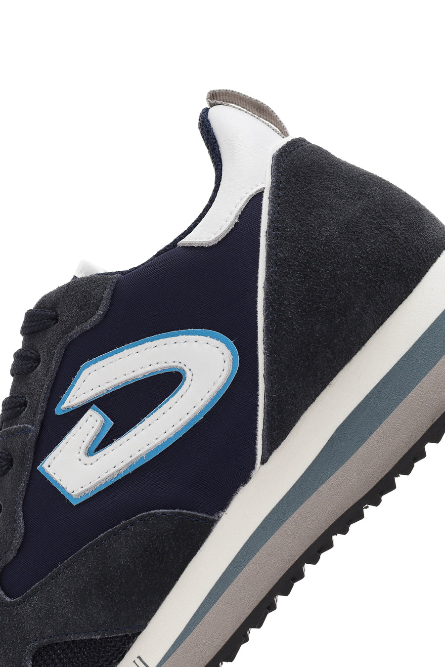 Alberto Guardiani Men's Navy Blue Wen Thick Sole Lace-Up Suede Leather Sneaker