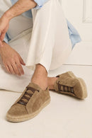 Erkek Bej Kalın Tabanlı Süet Deri Sneaker | Derimod