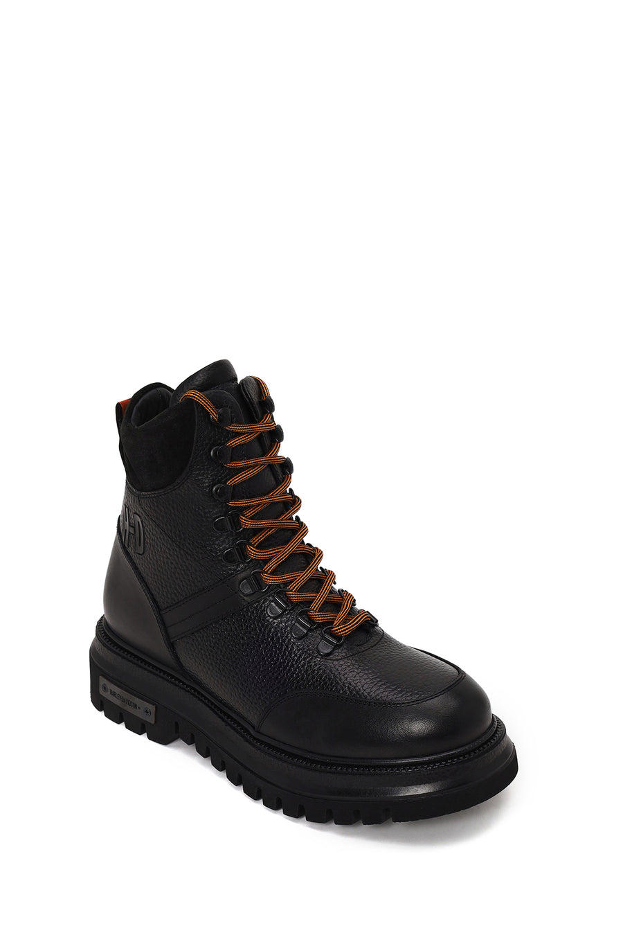 Harley Davidson Male Black Stein Lace-Up Thick-Sole Leather Combat Boots