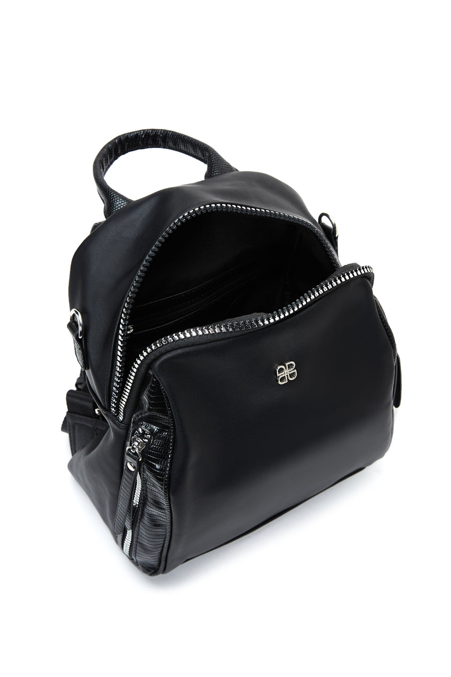 Women's Black Long Strap Backpack