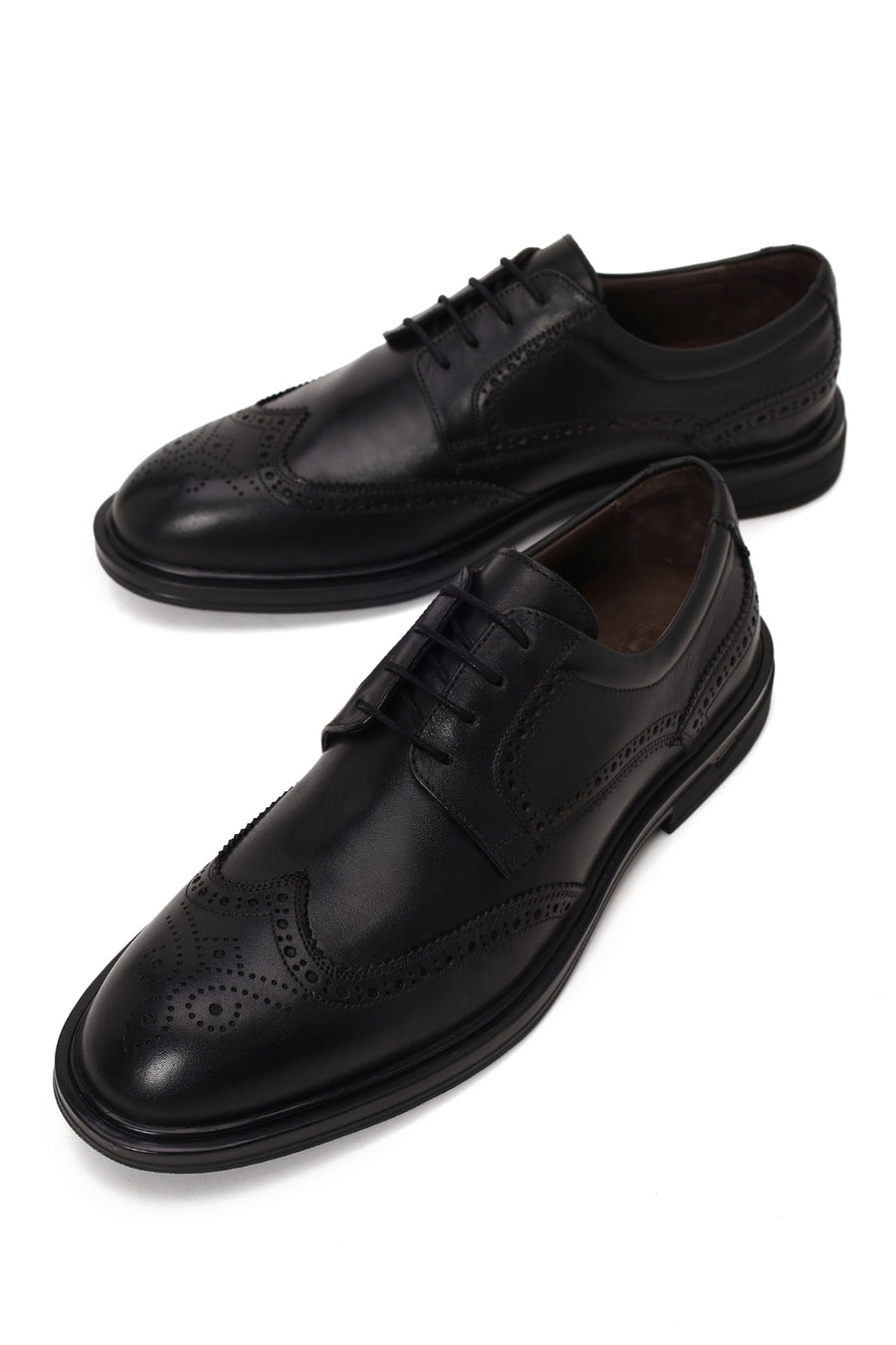 Male Black Lace-up Leather Casual Shoes