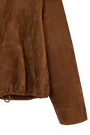 Miami Woman Brown Oversize Waist-Drawstring Suede Jacket | Derimod