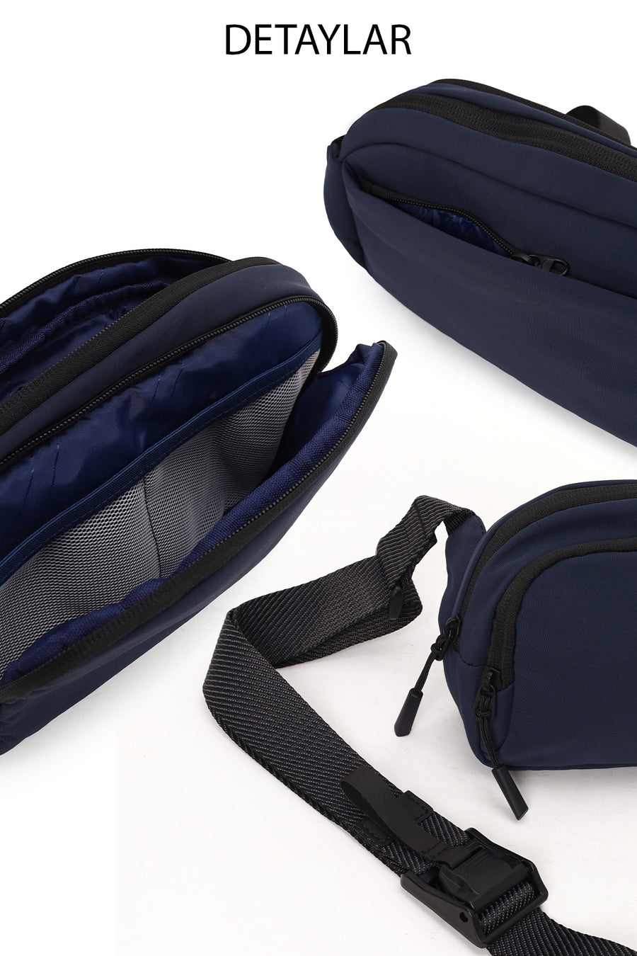 D-Pack Erkek Lacivert Uzun Askılı Mini Kumaş El Çantası