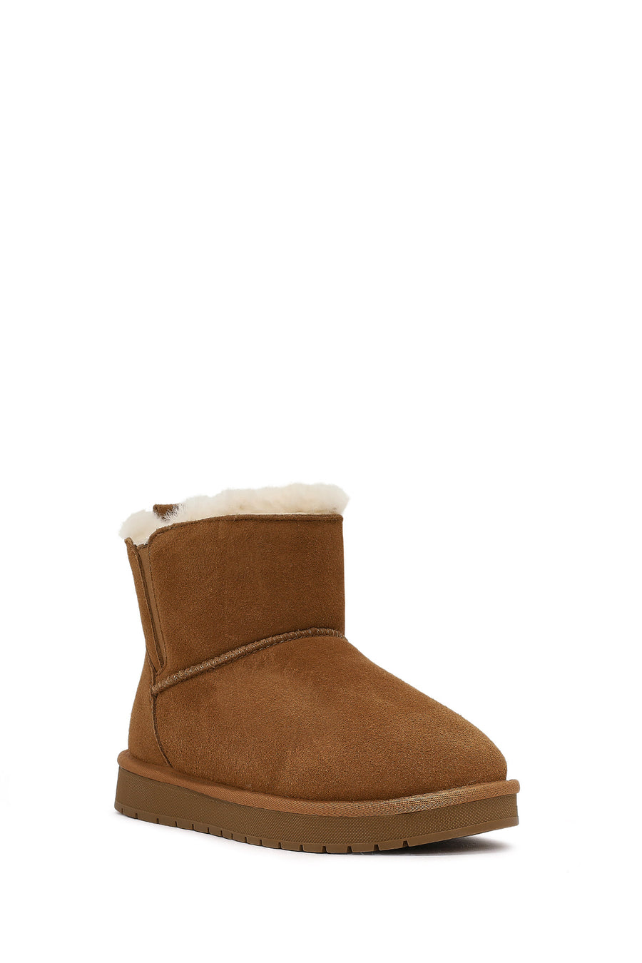 Woman Camel Suede Leather Teddy Boot