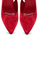 Women's Red Ankle Strap Satin Heeled Shoes | Derimod