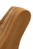 Women's Tan Suede Leather Masculine Shoes | Derimod