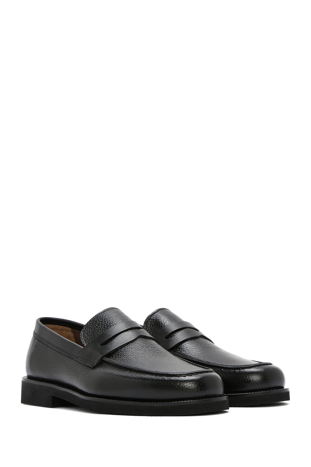 Erkek Siyah Deri Klasik Loafer