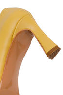 Kadın Sarı Kalın Topuklu Deri Stiletto | Derimod