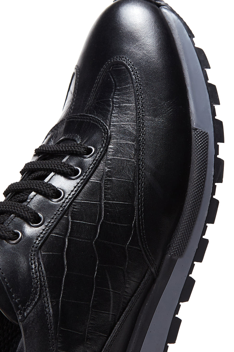 Erkek Siyah Deri Sneaker