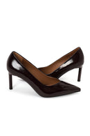 Woman Burgundy Thin-Heeled Patent Leather Leather Stiletto | Derimod