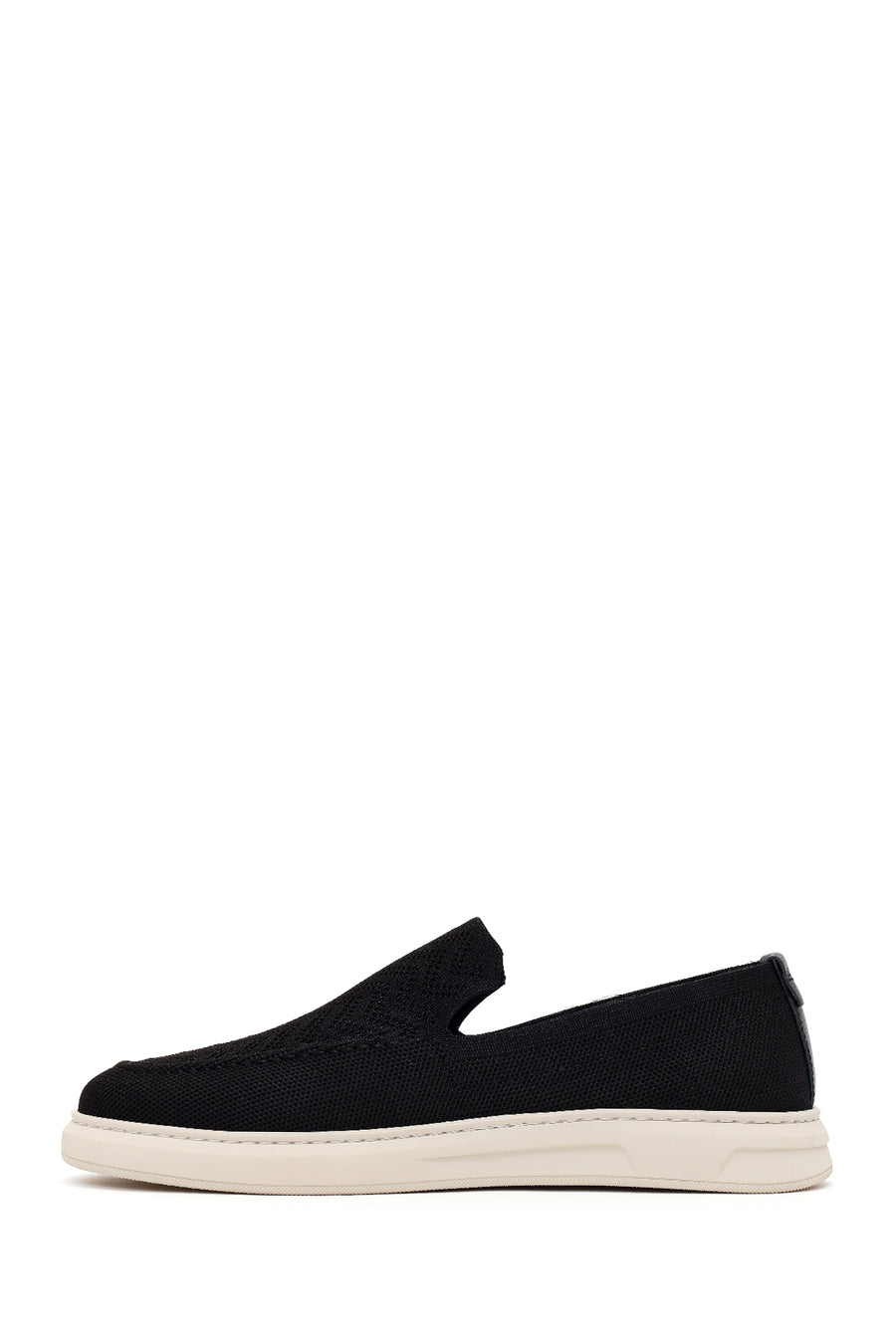 Male Black Patterned Fabric Loafer