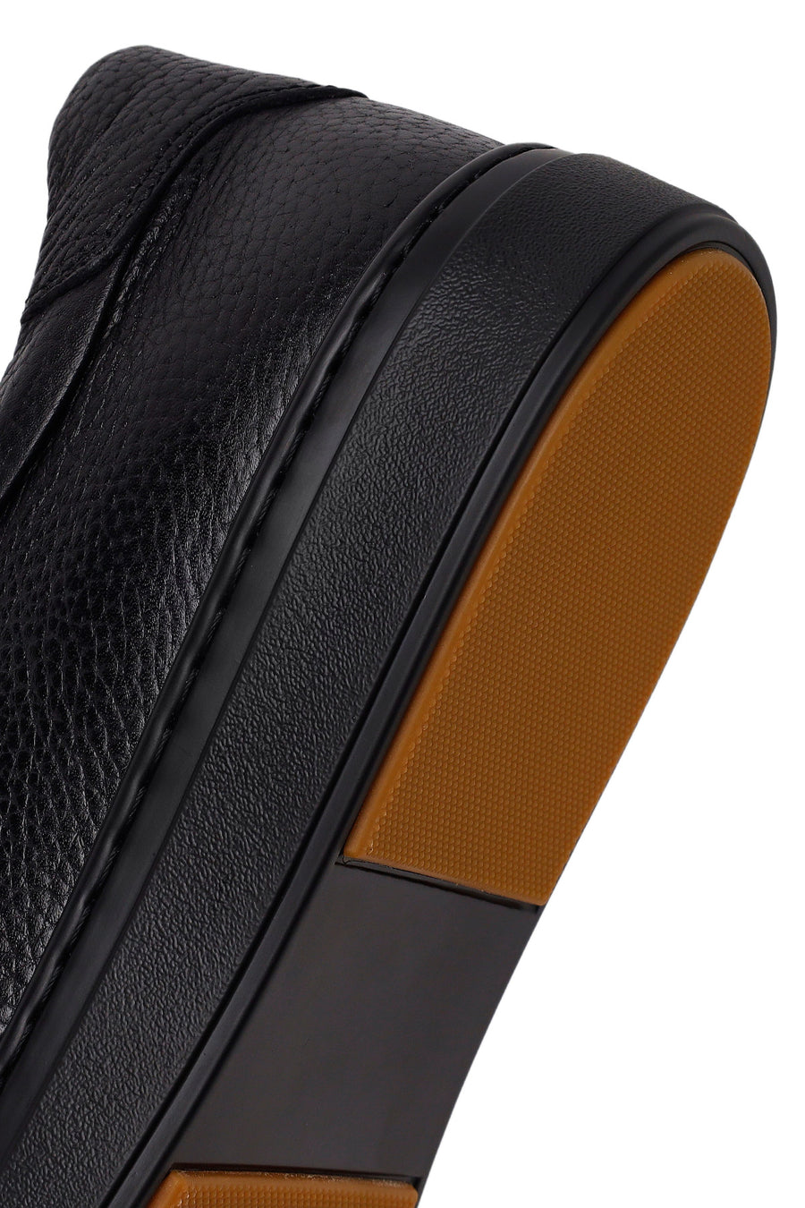 Erkek Siyah Bağcıklı Deri Sneaker