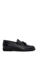 Men's Black Leather Tasseled Casual Loafer | Derimod