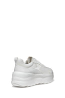 Geox Women's White D Xtors D - Mesh + Geobuck Lace-Up Chunky Sole Sneakers | Derimod
