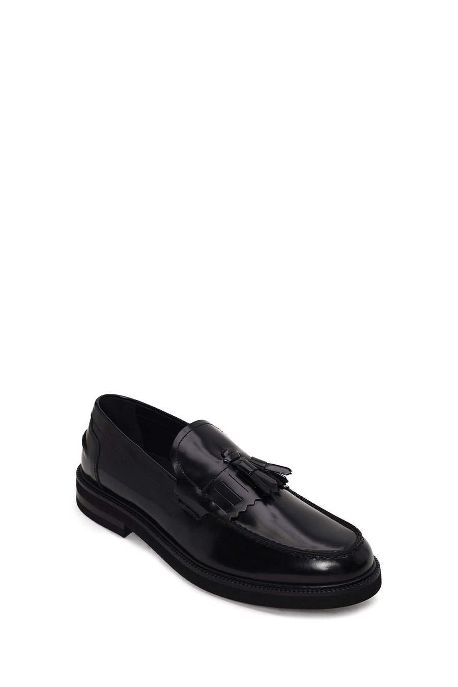 Male Black Tasselled Leather Loafer