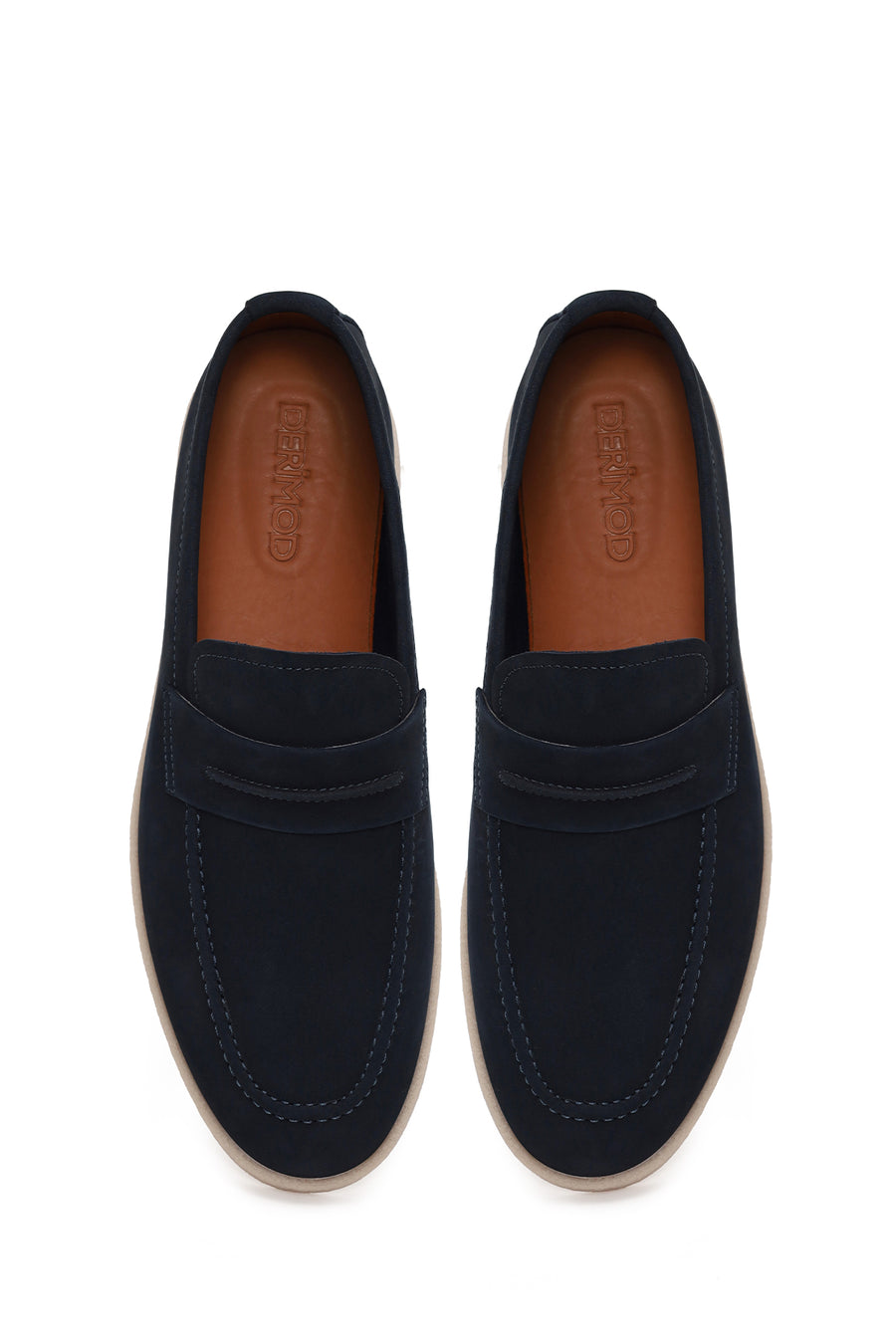 Erkek Lacivert Nubuk Deri Loafer