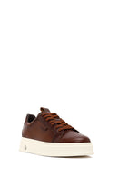 Erkek Kahverengi Bağcıklı Kalın Tabanlı Deri Sneaker | Derimod