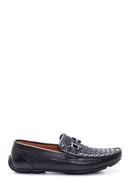Erkek Siyah Deri Örgülü Casual Loafer | Derimod