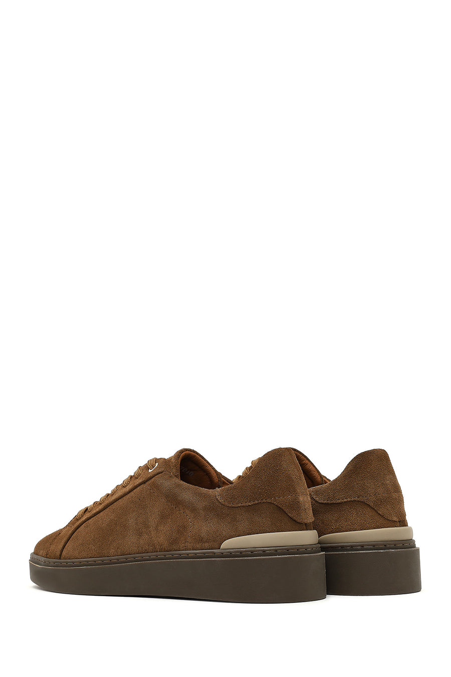 Men's Tan Lace-Up Leather Sneaker