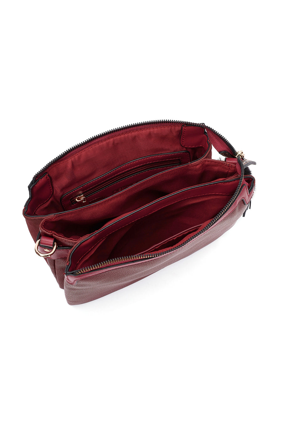 Women's Claret Red Accessory Detailed Crossbody Bag