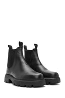 Male Black Leather Chelsea Boots | Derimod