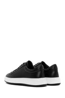 Erkek Siyah Bağcıklı Deri Sneaker | Derimod
