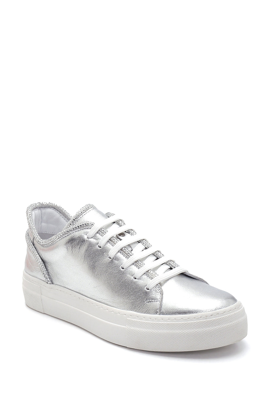 Kadın Deri Metalik Sneaker