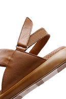 Women's Tan Leather Comfort Sandals | Derimod