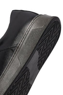 Erkek Siyah Bağcıklı Deri Sneaker | Derimod