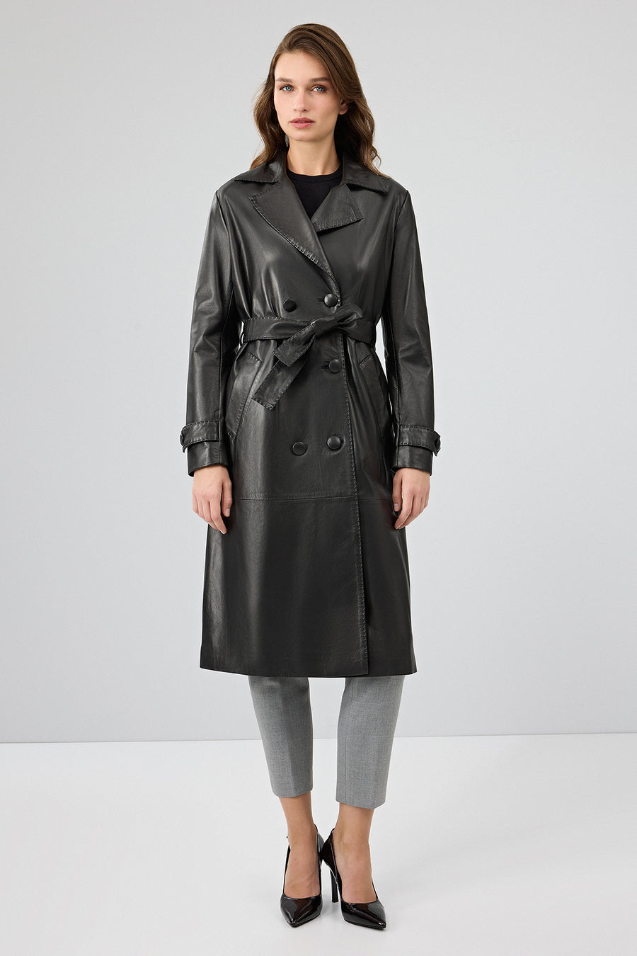 Beyonce Women's Black Leather Coat 22WGD5026U4 | Derimod