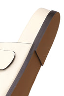 Woman Cream Double-Buckle Slippers | Derimod