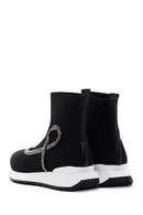 Women's Black Fabric High Top Sneakers | Derimod
